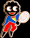 Tennis Player 1980s (3 white spaces at top of racket/Gold Finish)